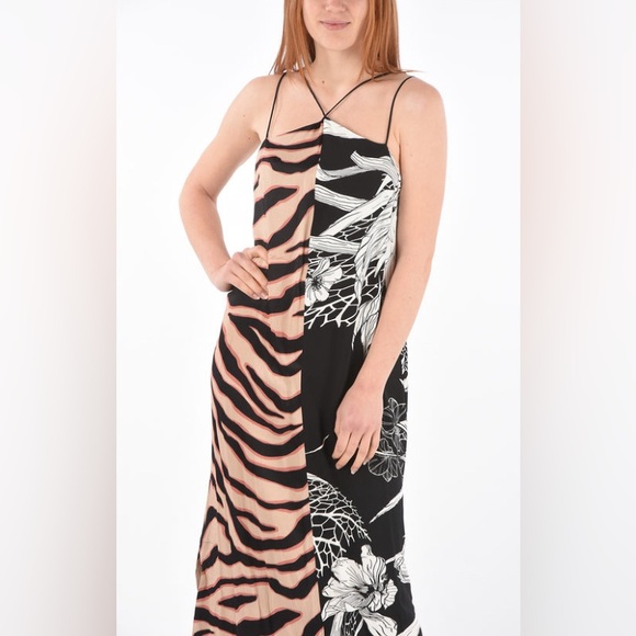 Just Cavalli Double Patterned Maxi Dress With Crisscross Straps Size 38 NWT - Picture 5 of 13